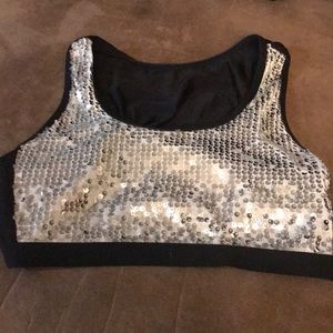 Silver Sequin Pole Top